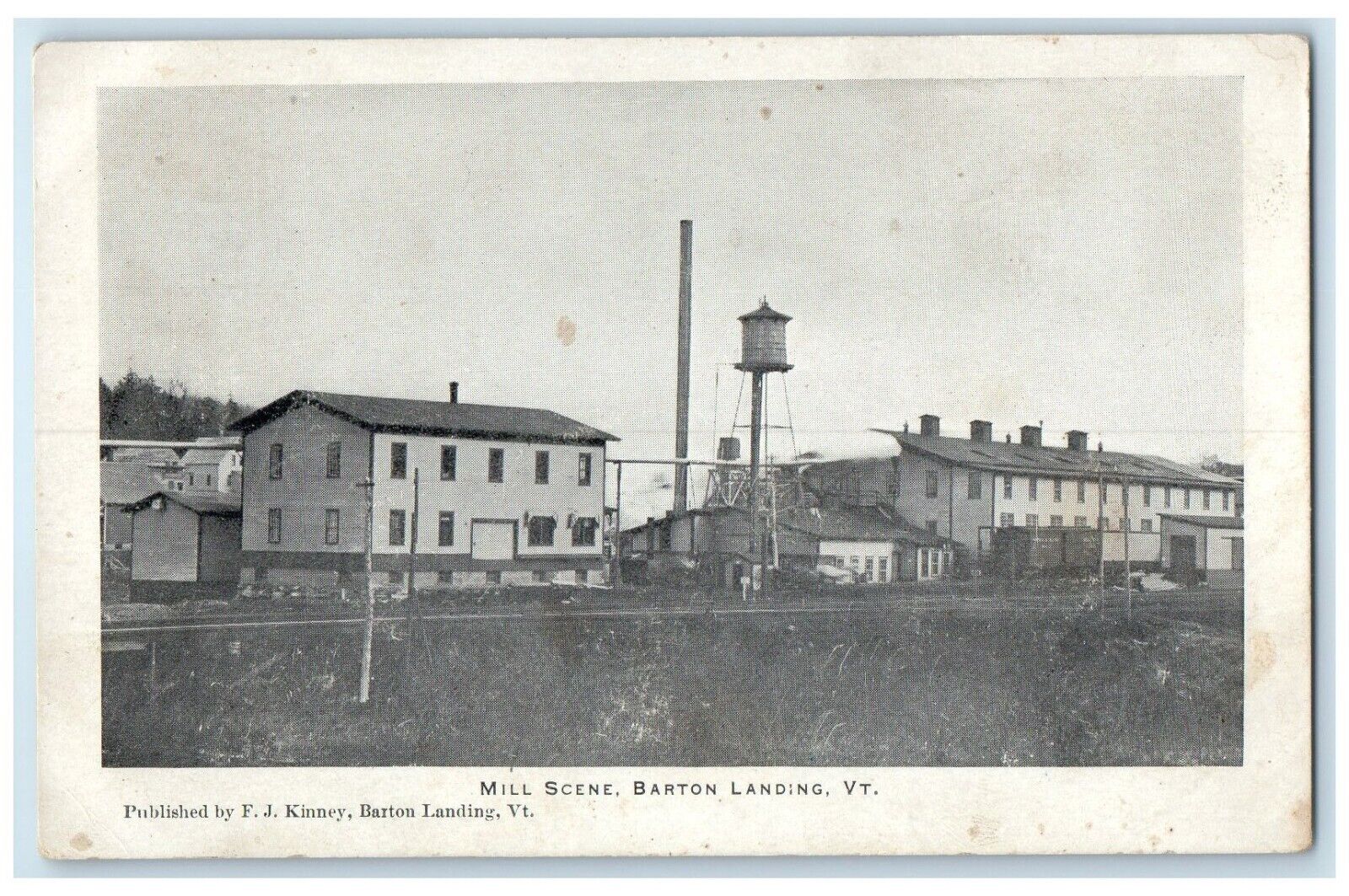 c1905 Mill Scene Water Tower Barton Landing Vermont VT Unposted Antique Postcard