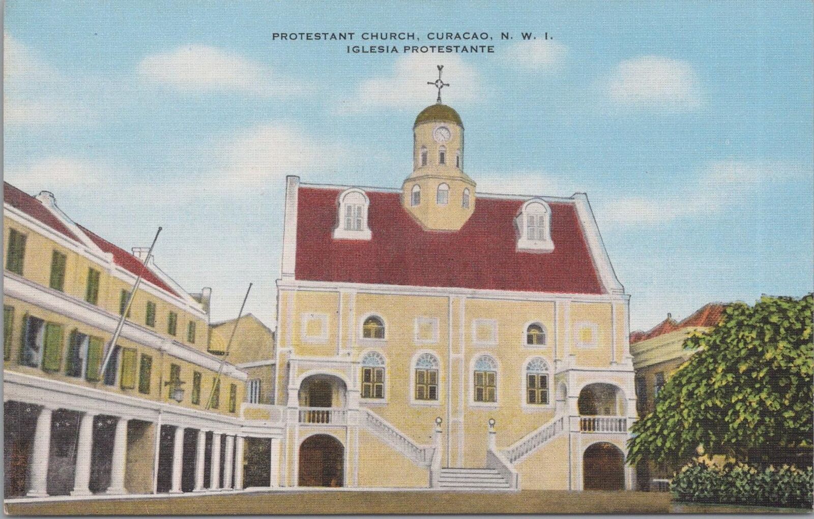 Postcard Protestant Church Curacao NWI 