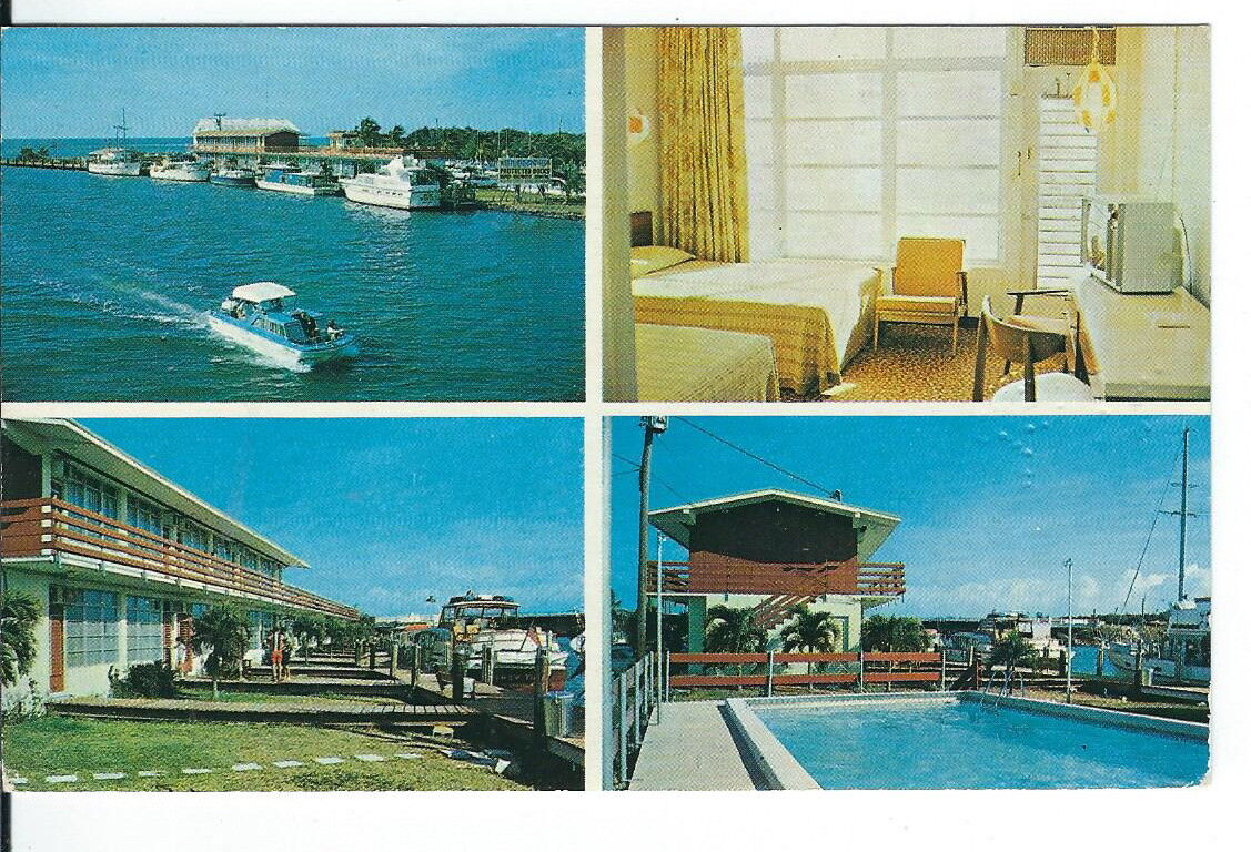 CA-343 FL Key Largo, Gilbert\'s Motel Marina Rest Motel Chrome Postcard Multiview