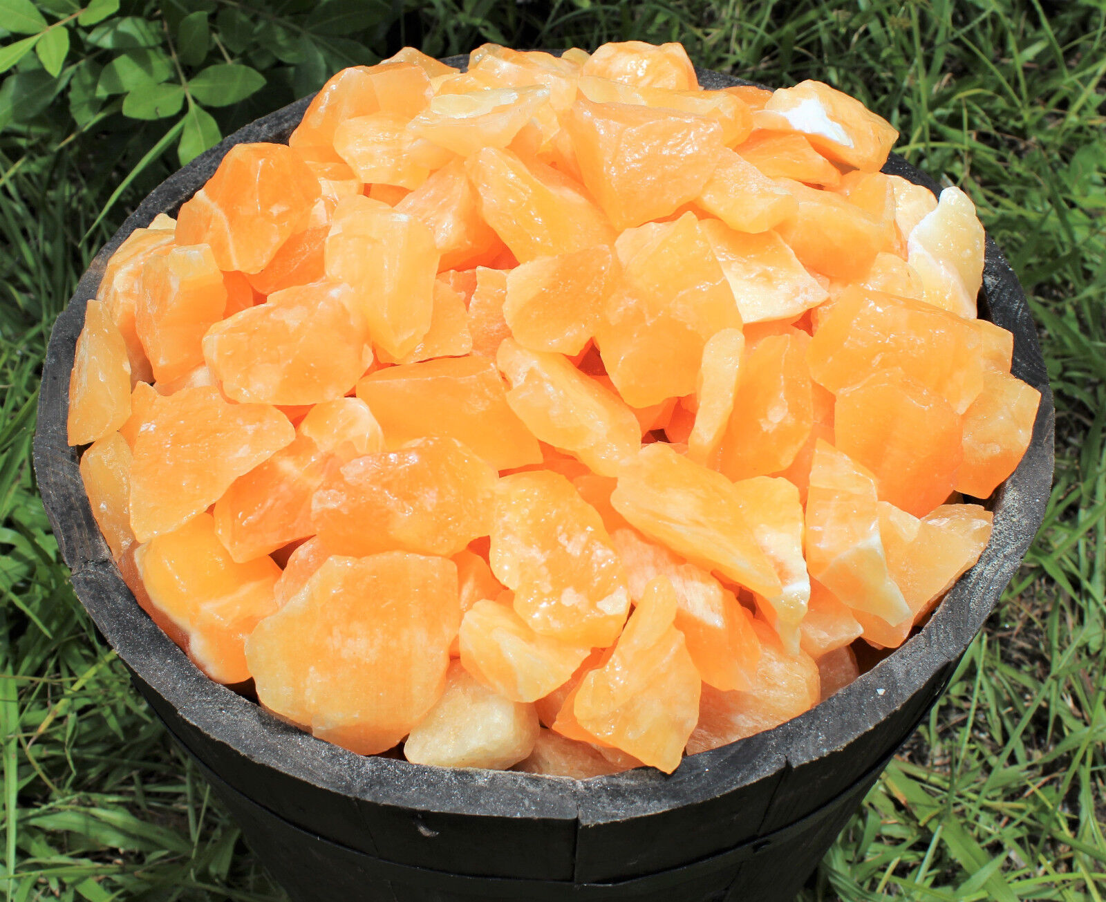 Bulk 5 lb Lot Natural Rough Orange Calcite (Crystal Raw Rock Gemstone)