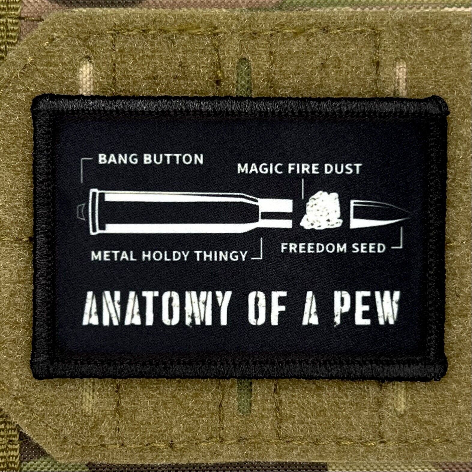 Anatomy Of A Pew Morale Patch / Military Badge ARMY Tactical Hook And Loop 223