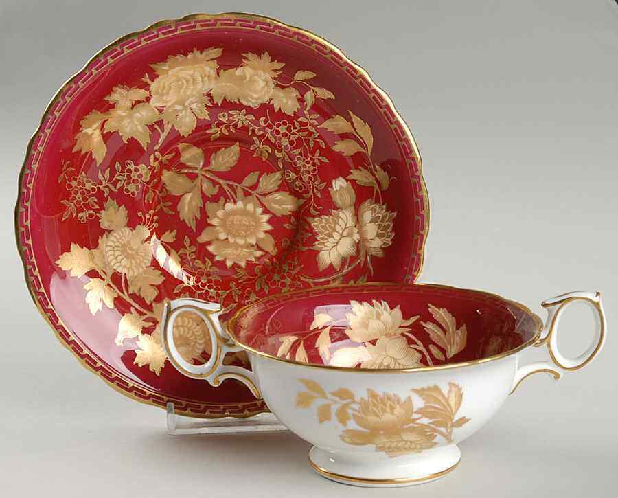 Wedgwood Tonquin Ruby Cream Soup & Saucer 1899419