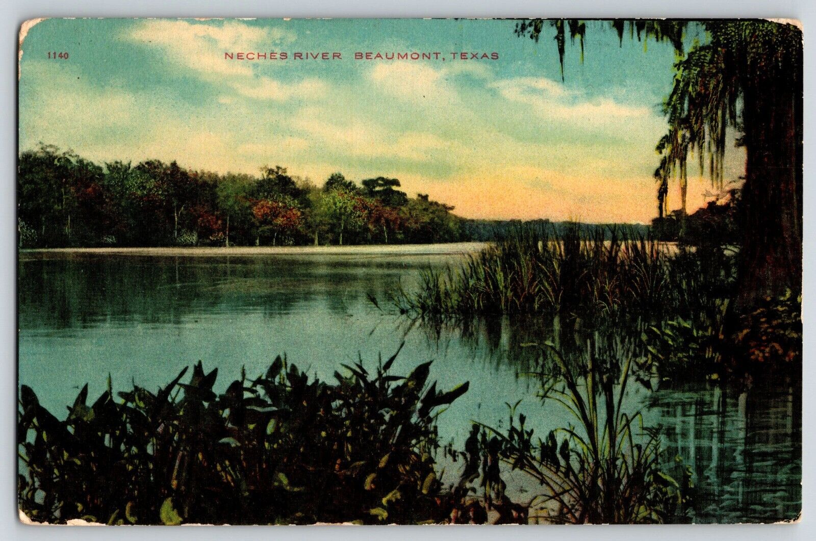 Postcard Neches River - Beaumont Texas