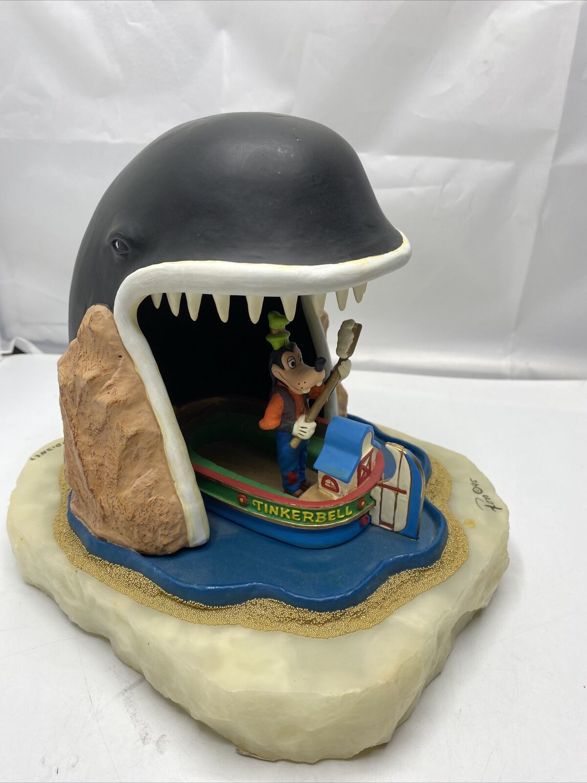 Disney Ron Lee Rare Goofy Whale timkerbell boat Figure Marble LE 50/750 8” RARE