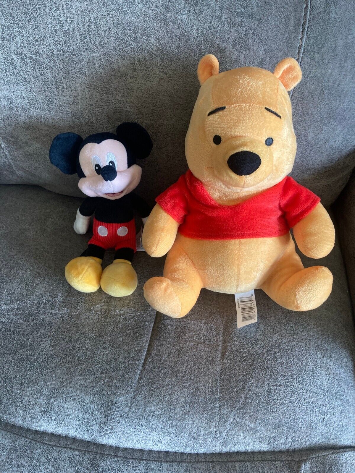 Disney Winnie the Pooh and Mickey Mouse Plush Pair - Authentic