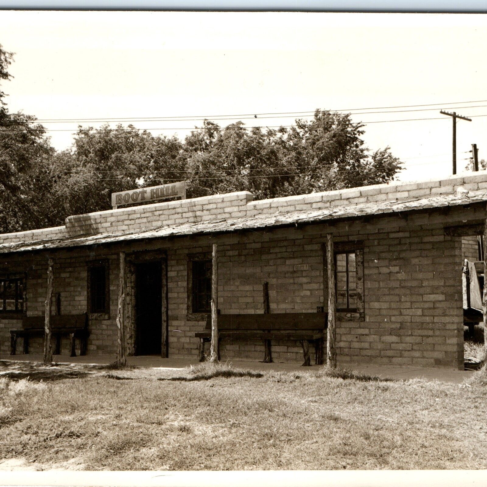 c1940s Dodge City, KS Boot Hill RPPC Old Brick Building Real Photo Postcard A101