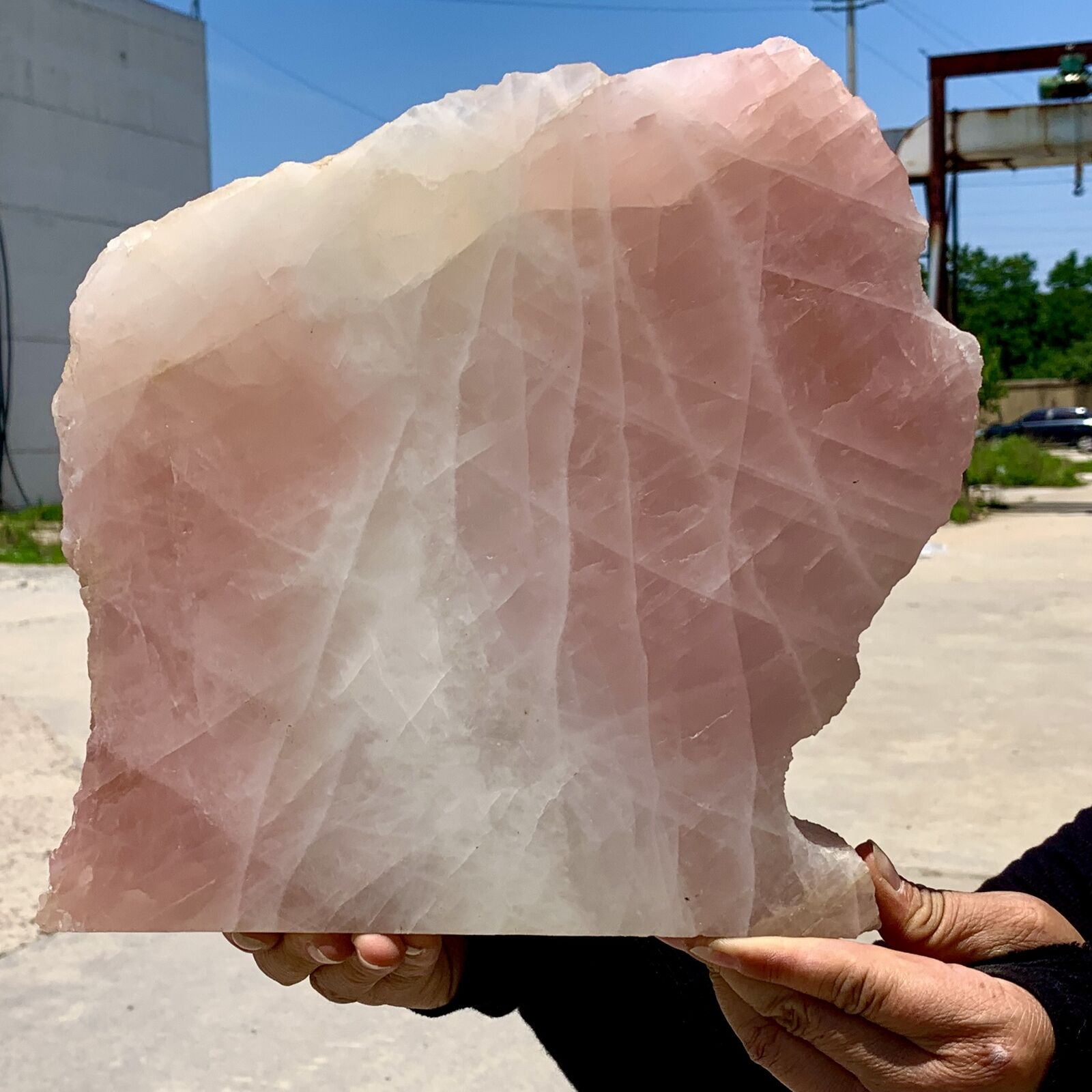 10.62LB Natural Rose Quartz Crystal Pink Crystal Stone slices  Healing