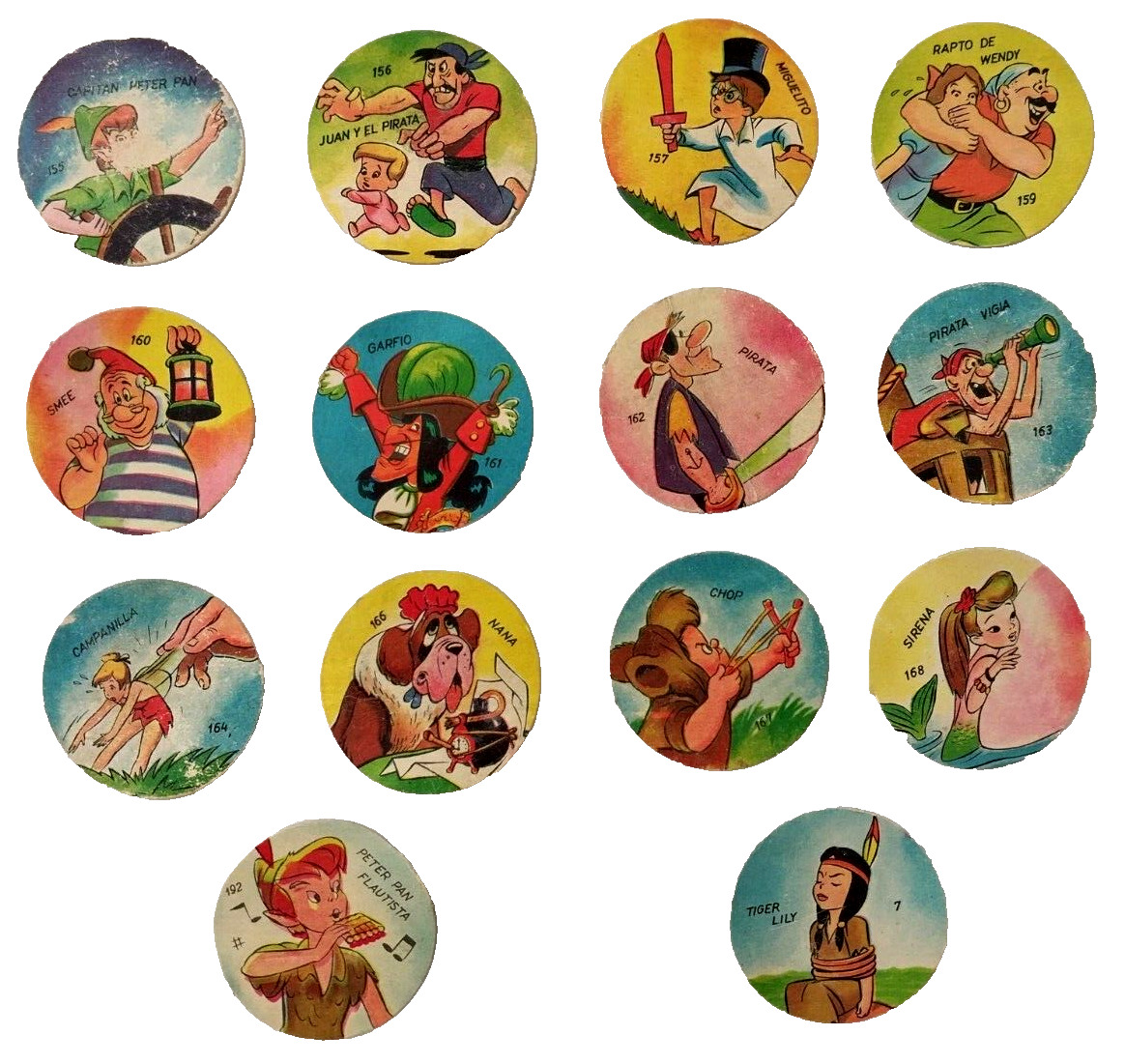 Vintage 1964 Peter Pan Disc Card Set Argentina Figuritas Mickey Club Very Rare  