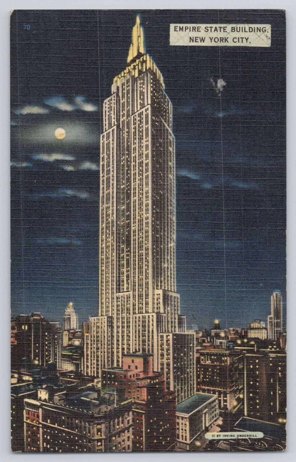 Postcard Empire State Building New York City at Night