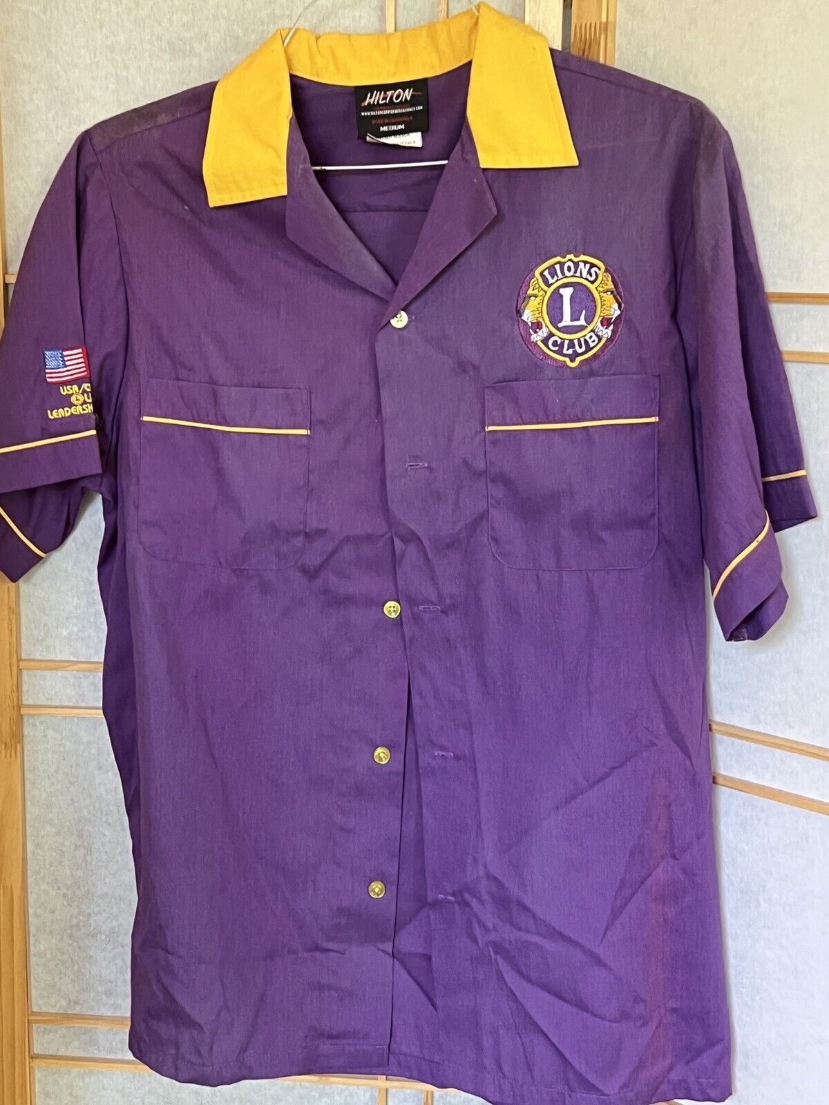 Vintage Lions Club Purple Button Down Shirt USA/Canada Lions Leadership Forum