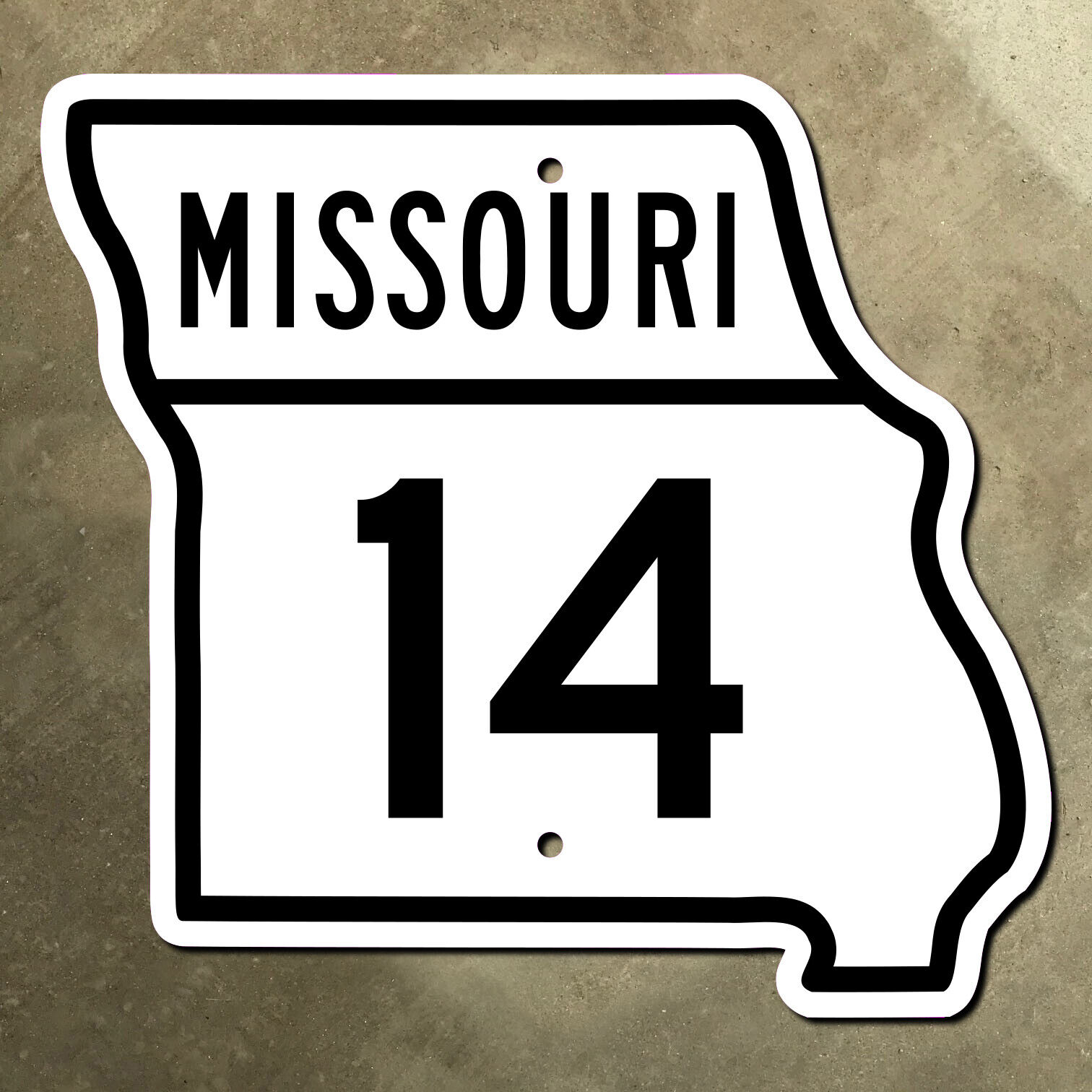 Missouri state route 14 highway marker road sign 1963 Ozark 15x14