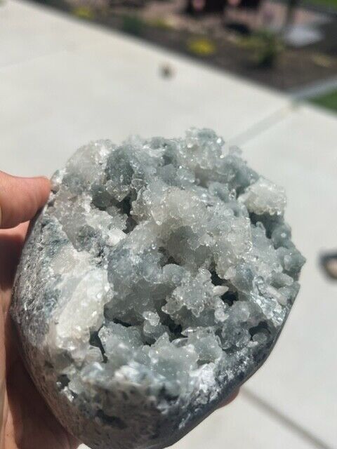 Self-Standing Apophylite Blue Chalcedony Crystal Specimen 1050 Grams