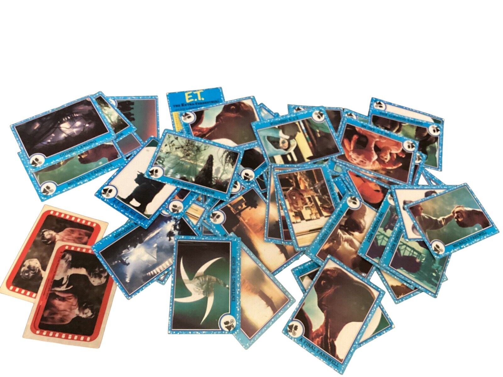 Vintage Lot of 1982 E.T. trading cards and stickers 58 cards 2 stickers