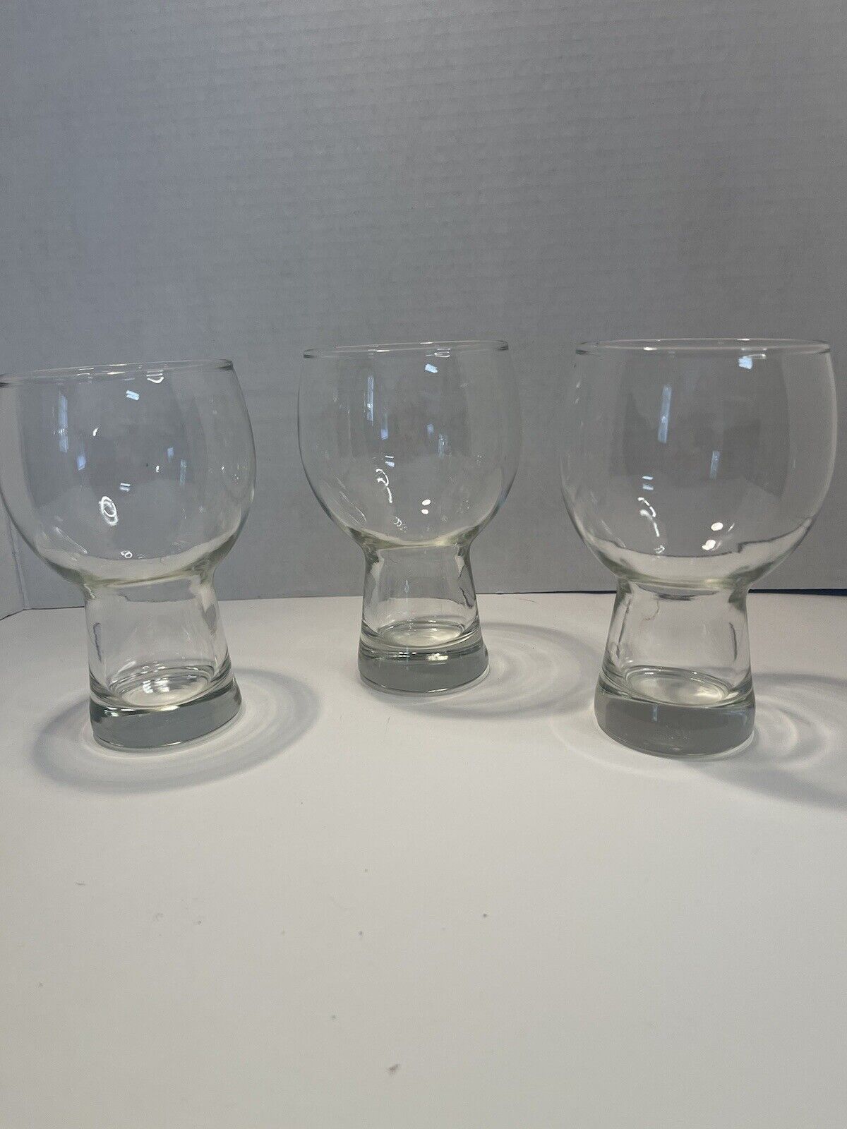 Vintage 1970\'s Hollow Stem Beer Glasses Barware Set of 3  5\