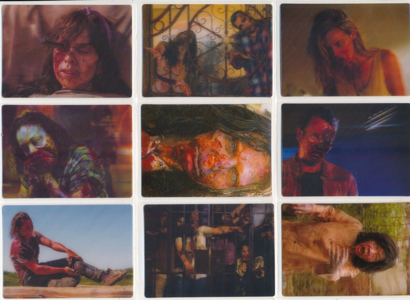 Fear The Walking Dead Complete 3D Lenticular Sticker Card Set of (12) HTF