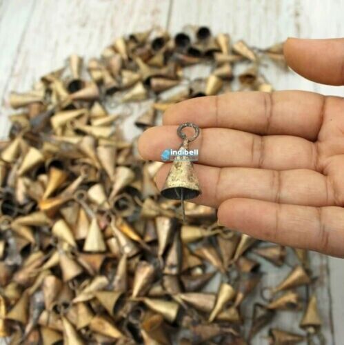 50 Tiny Small Metal Farmhouse Wind Chime Cowbells Miniature Rustic Christmas Bel