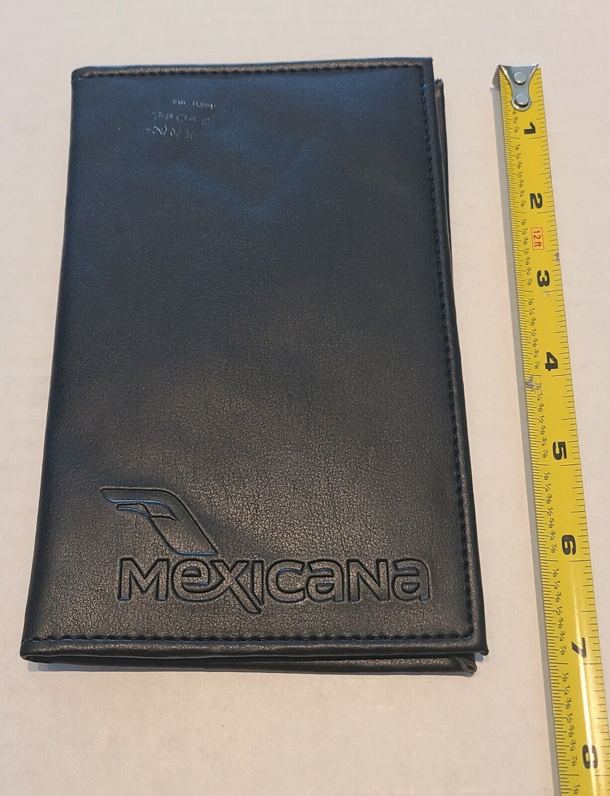 Vintage- Mexicana Airlines- Travel wallet- Black leather