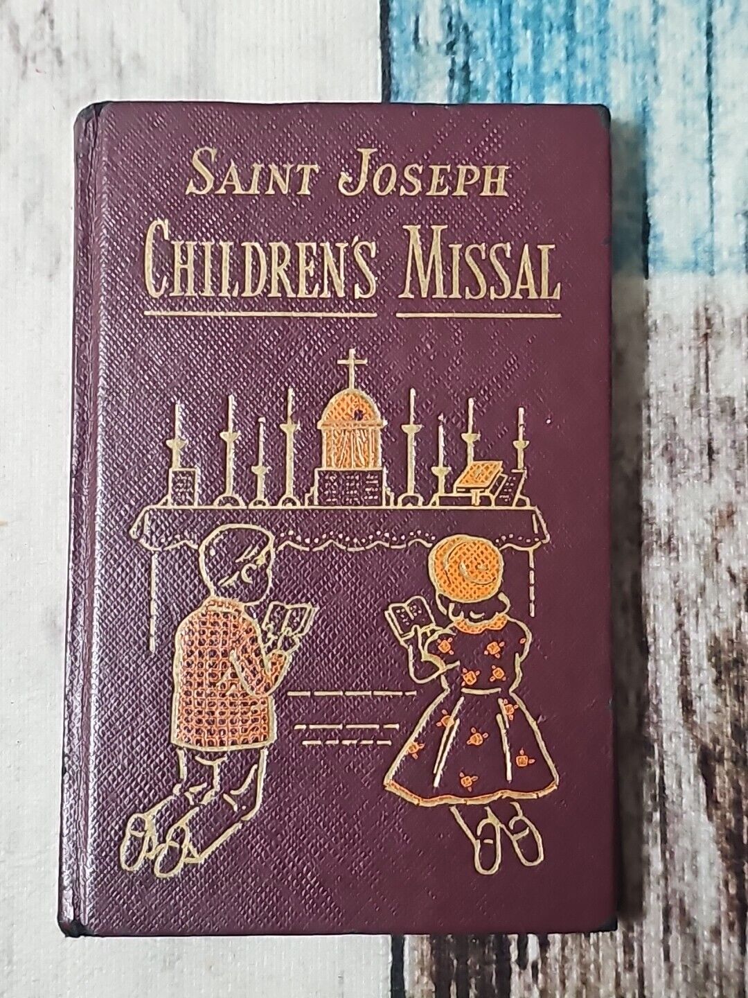 St Joseph Childrens Missal 1954 Vintage Catholic Book Color Illustrations 128pgs