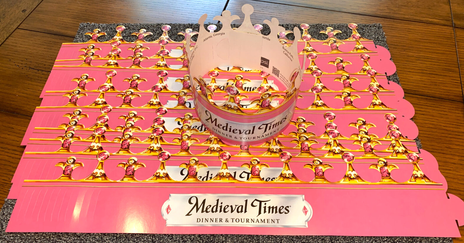LOT (10) Medieval Times Dinner & Tourn Paper Crown Hat Adjustable - U Get All 10