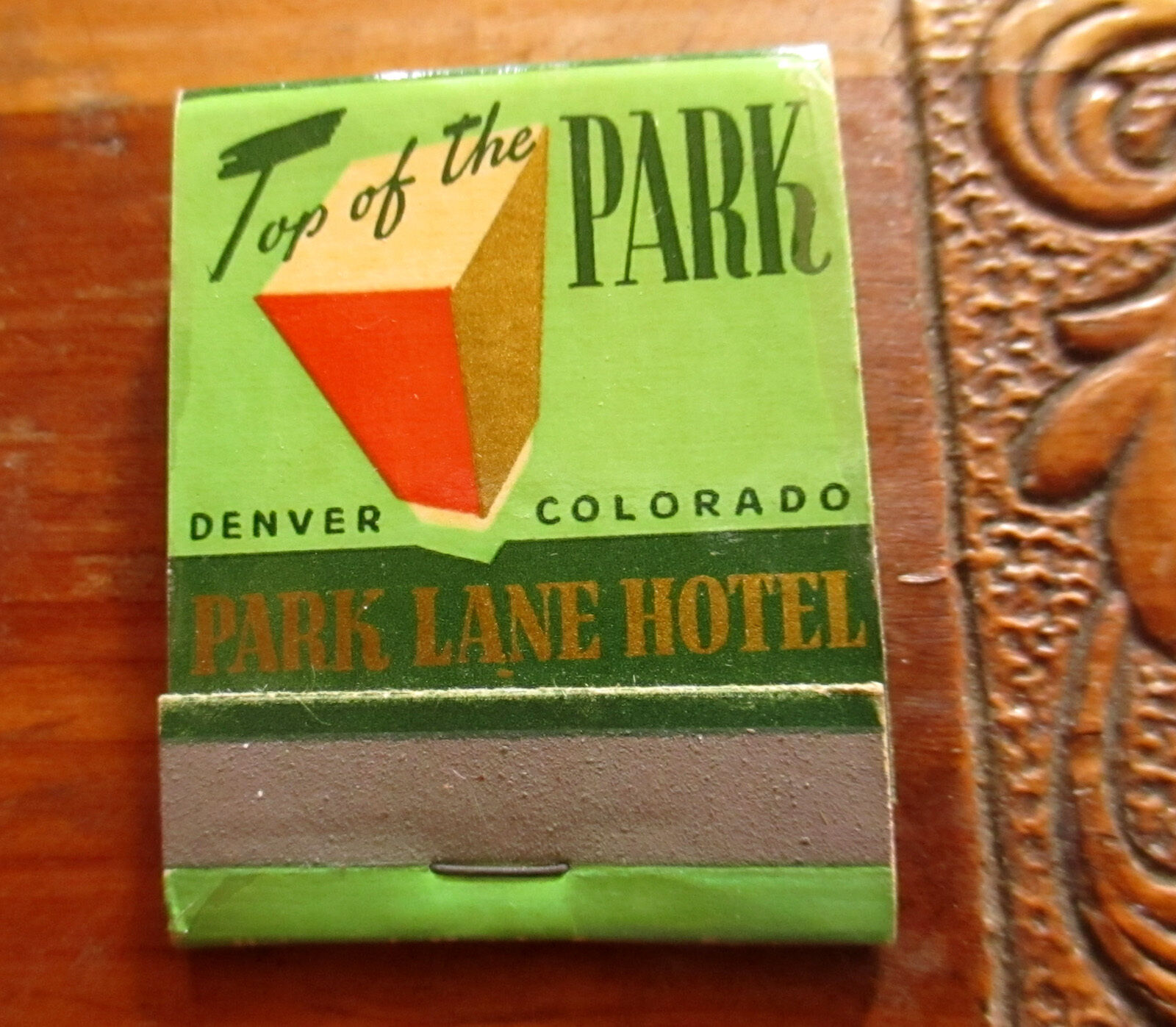 NEW UNSTRUCK VTG Matchbook Cover - PARK LANE Hotel Denver Colorado 