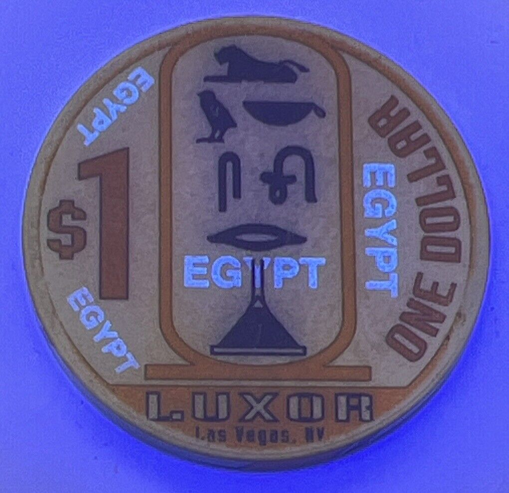 $1 LAS VEGAS Nevada LUXOR CASINO CHIP - Satin “EGYPT” UV 1995