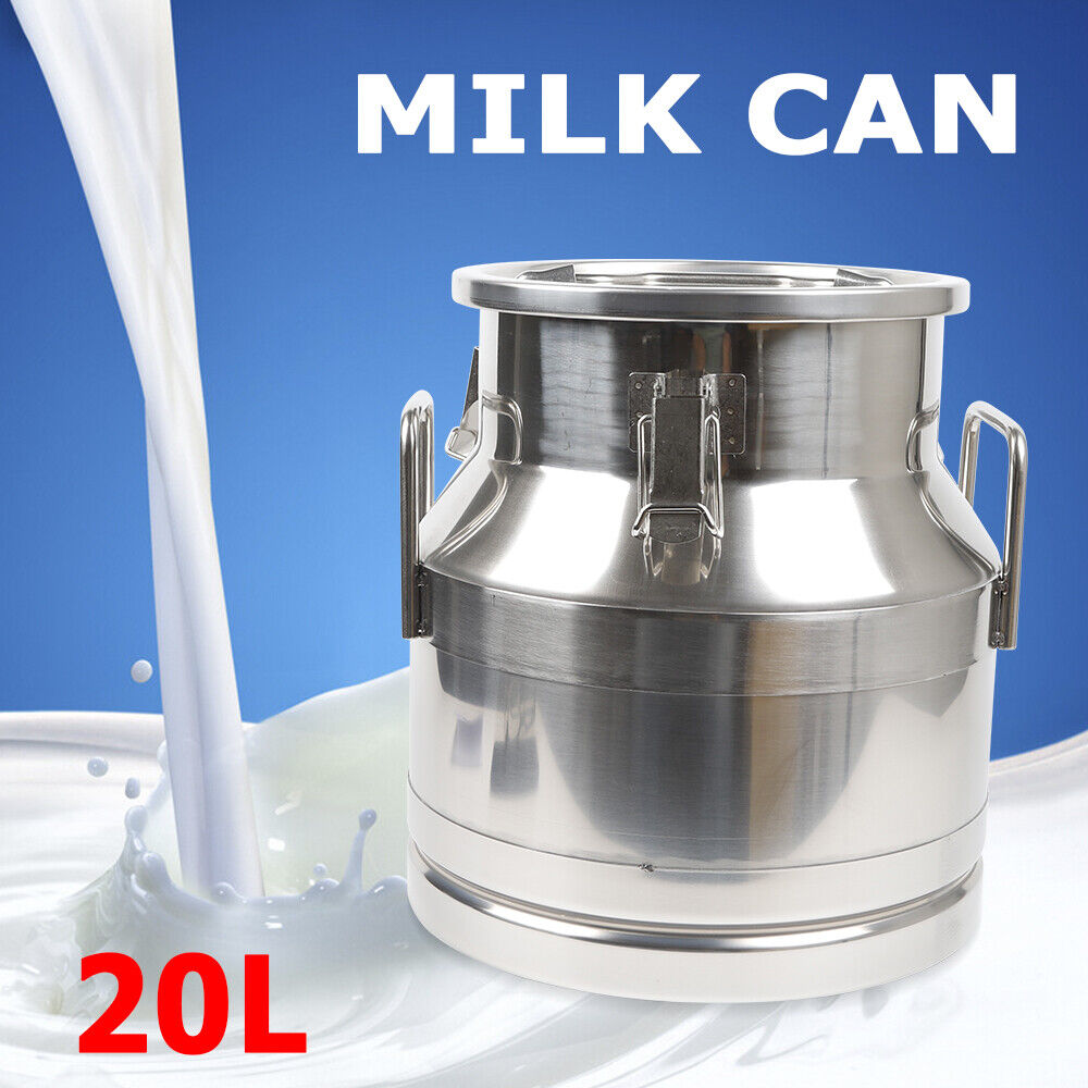 12L/20L/30L/40L/50L/60L Stainless Steel Dairy Farm Milk Can Milk Bucket w/Lid