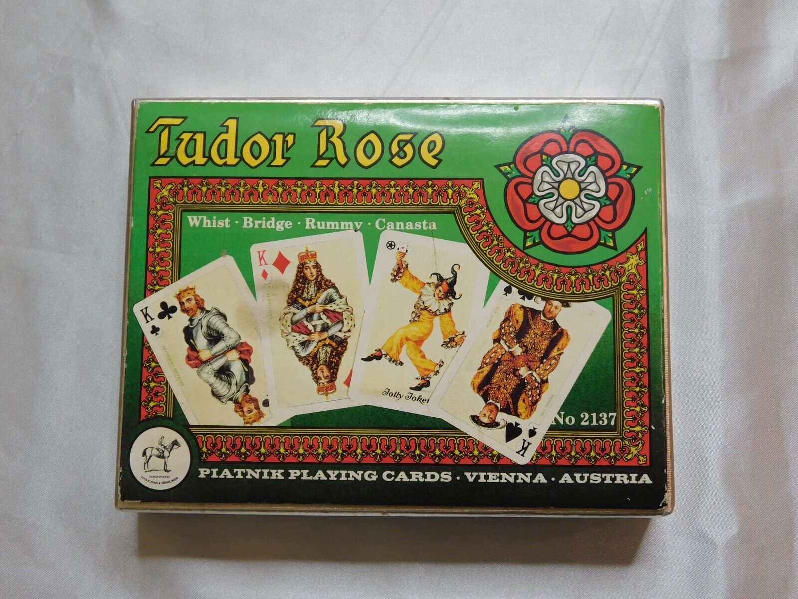 Tudor Rose Piatnik Playing Cards Vienna Austria Two Complete Decks No. 2137