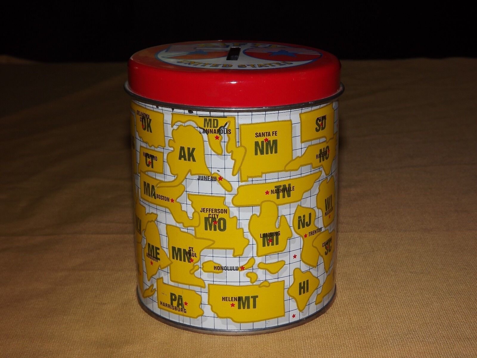 VINTAGE NIFTY 50 UNITED STATES TIN CAN BANK