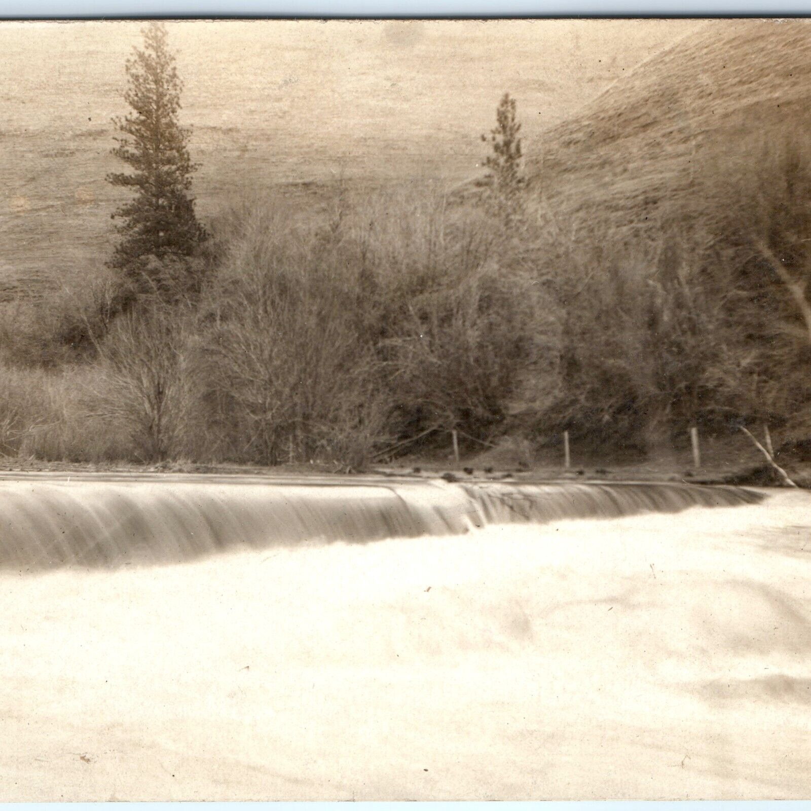 c1920s Mill Dam RPPC Creek Beauty Real Photo Postcard Washington? A94