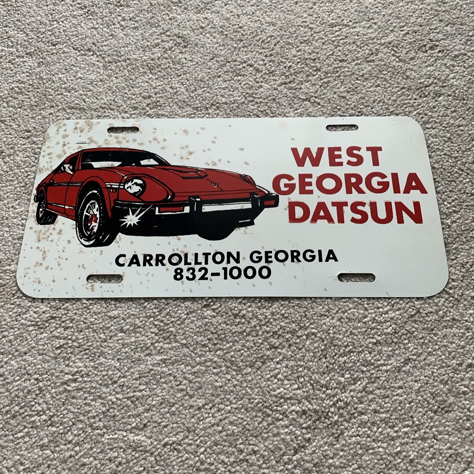 Vintage West Georgia Datsun License Plate Booster Nissan metal 280zx