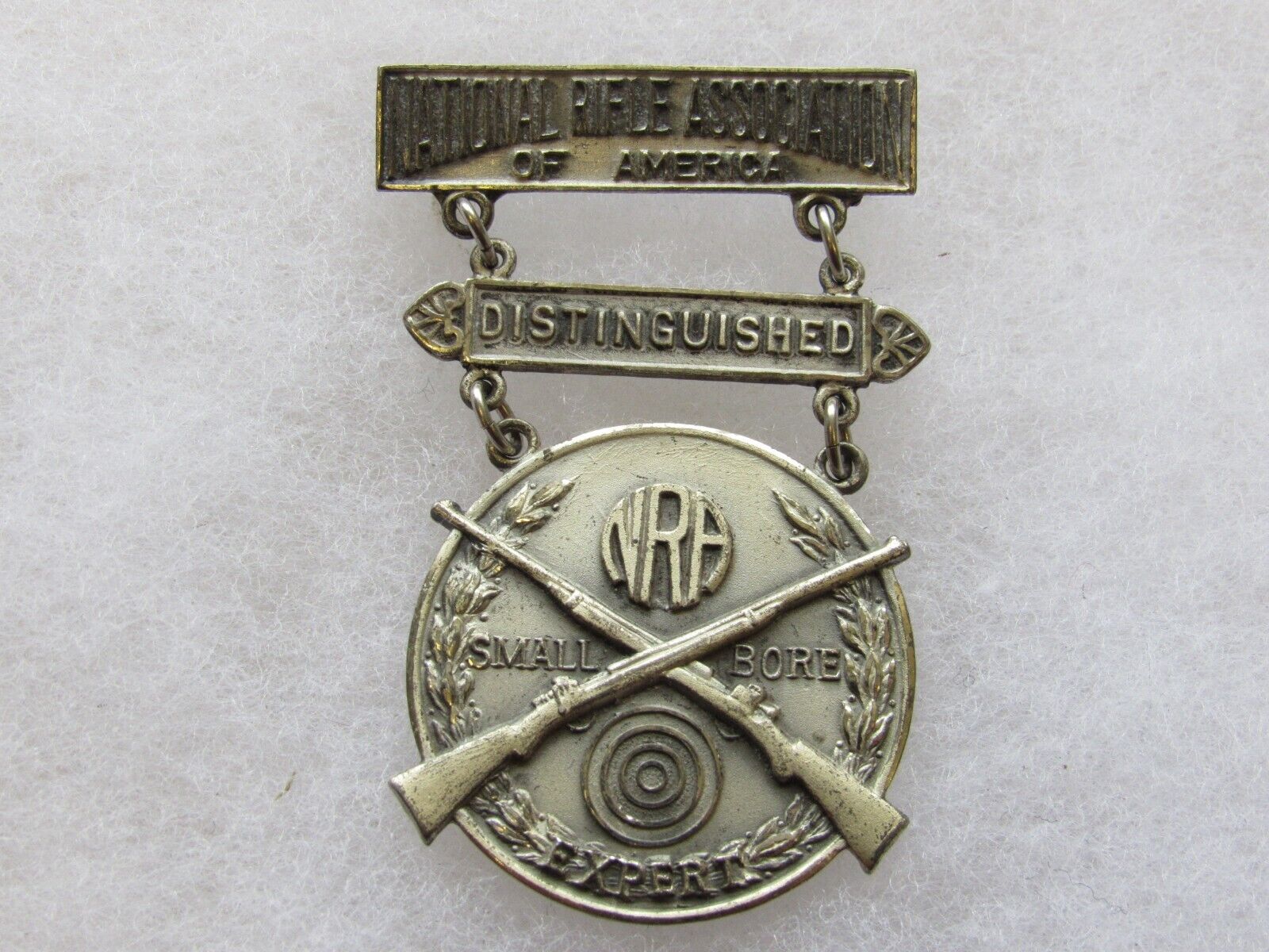 Vintage Sterling Silver NRA Distinguished Small Bore Expert Marksmanship Badge