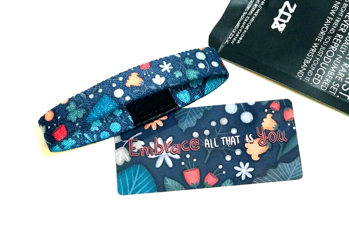 ZOX **EMBRACE ALL THAT IS YOU** Silver Single med mys pack Wristband w/Card