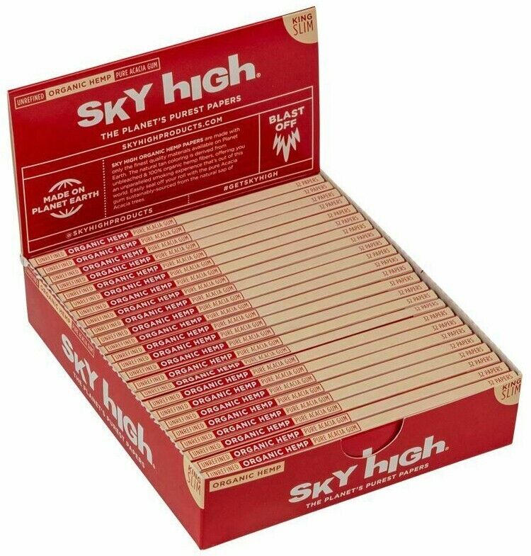 SKY HIGH King Sized Organic Cigarette Rolling Papers - Box