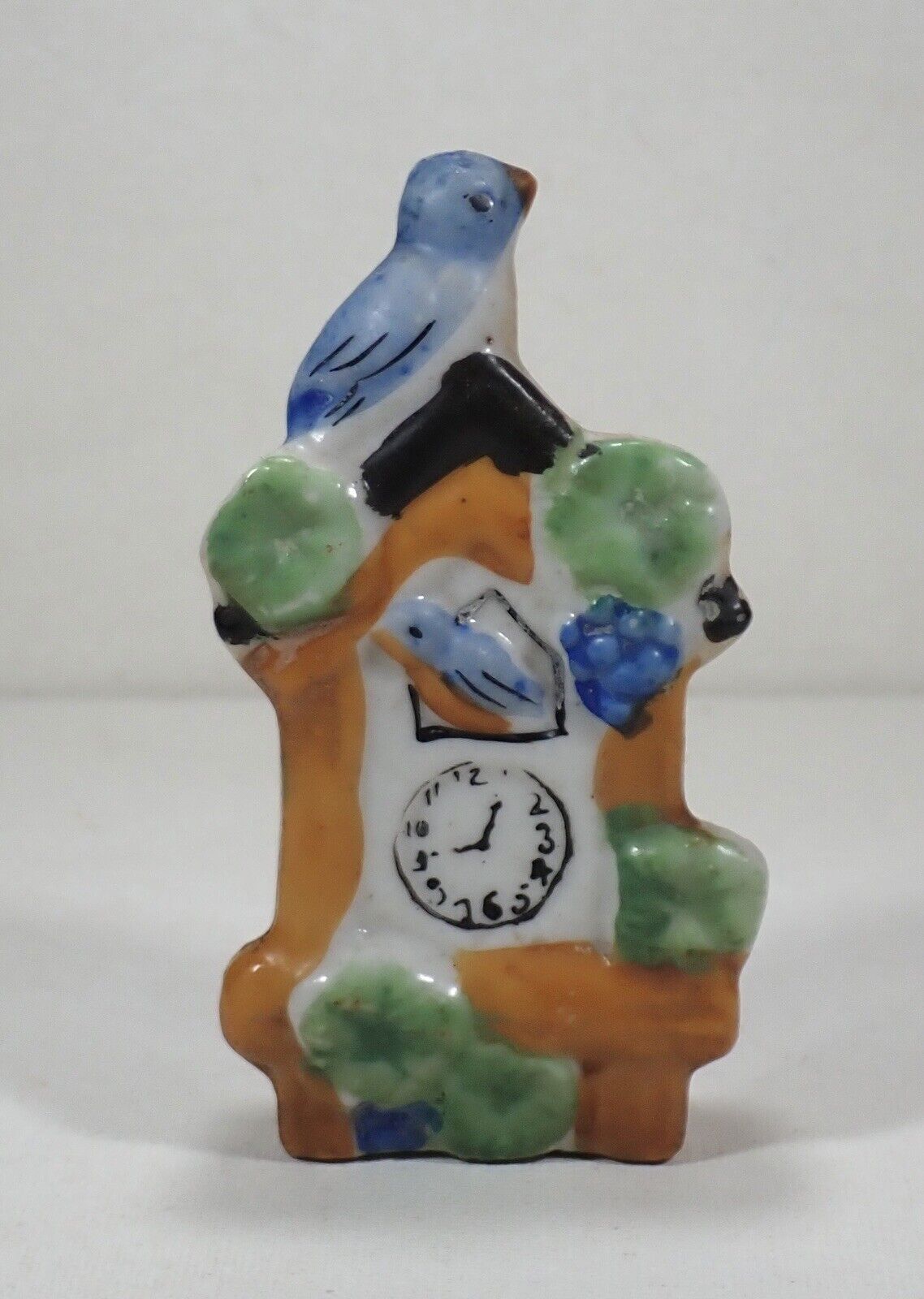 Miniature Vintage Ceramic Wall Pocket “Cuckoo Clock” Japan