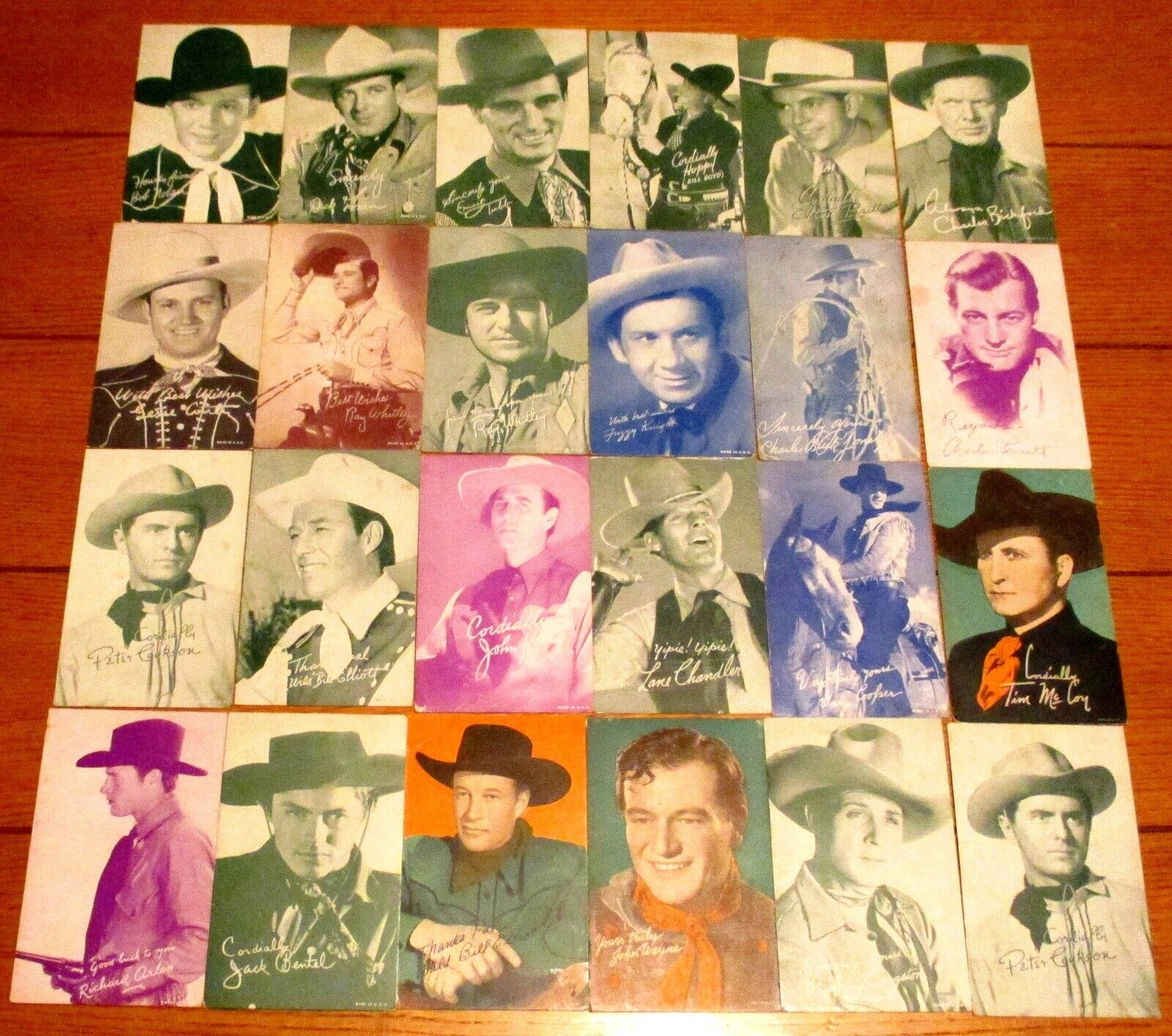 Vintage Penny Arcade Exhibit Cards Western Movie Stars  24 Different  Low Grade