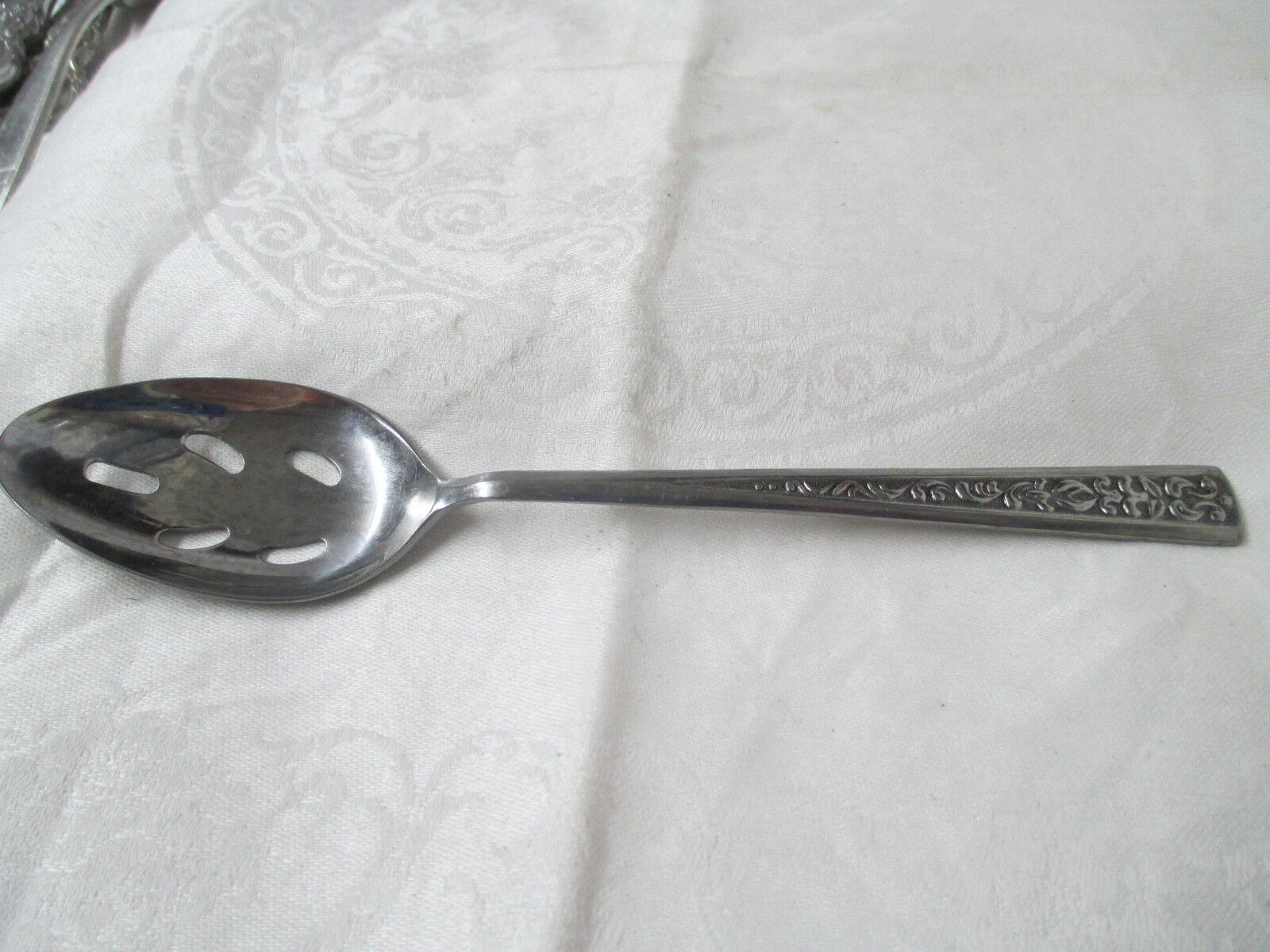 Vintage Nasco stainless Pierced Slotted Serving spoon NSS6