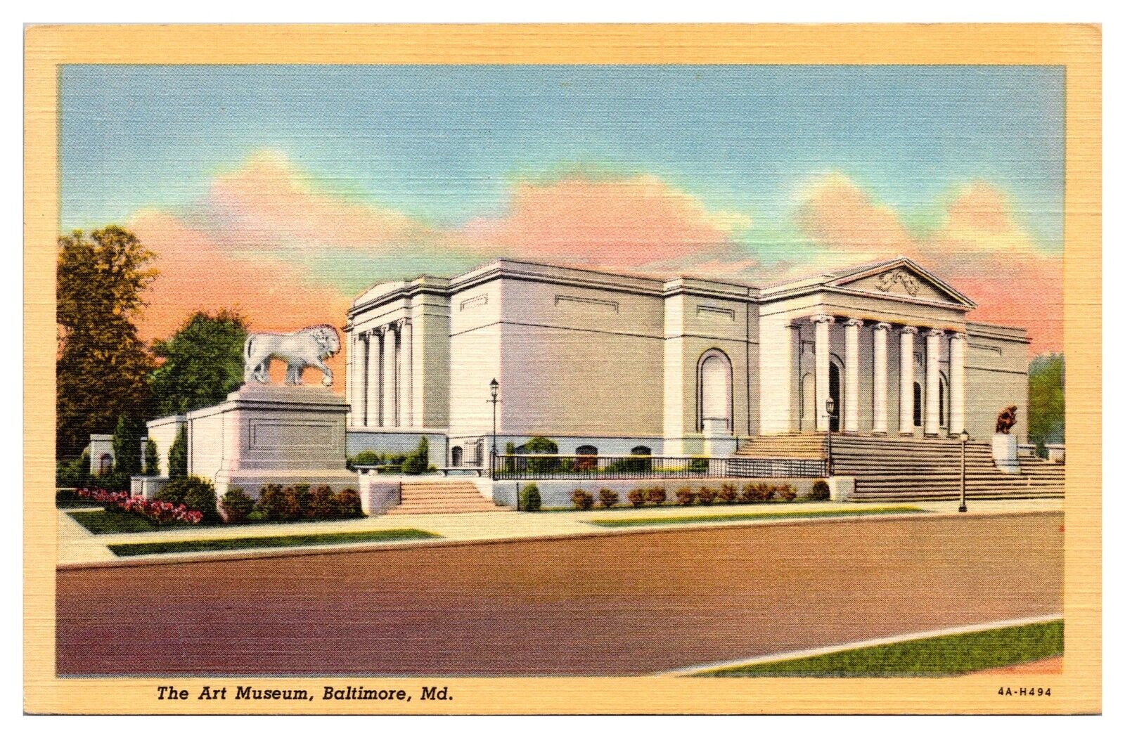 Vintage The Art Museum, Baltimore, MD Postcard