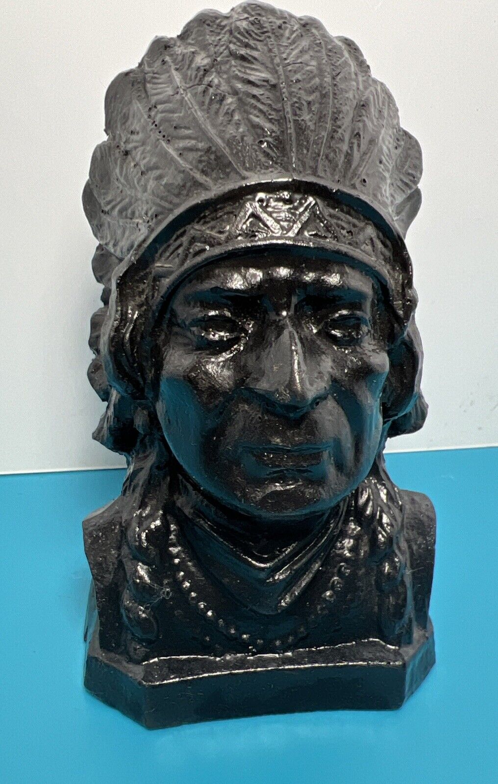VTG Coal Crafters Native American Indian Chief Sculpture Beaver WV USA 4.5\