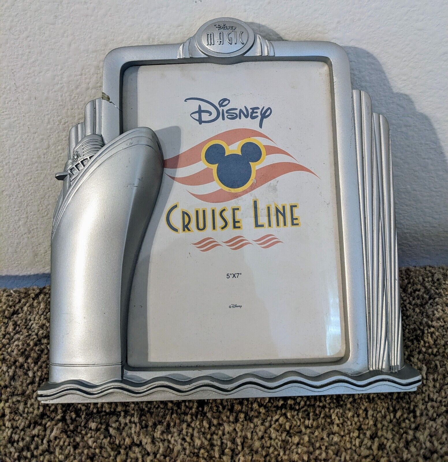 Disney Cruise Line Photo Frame Disney Magic 5X7 Silver NWOB