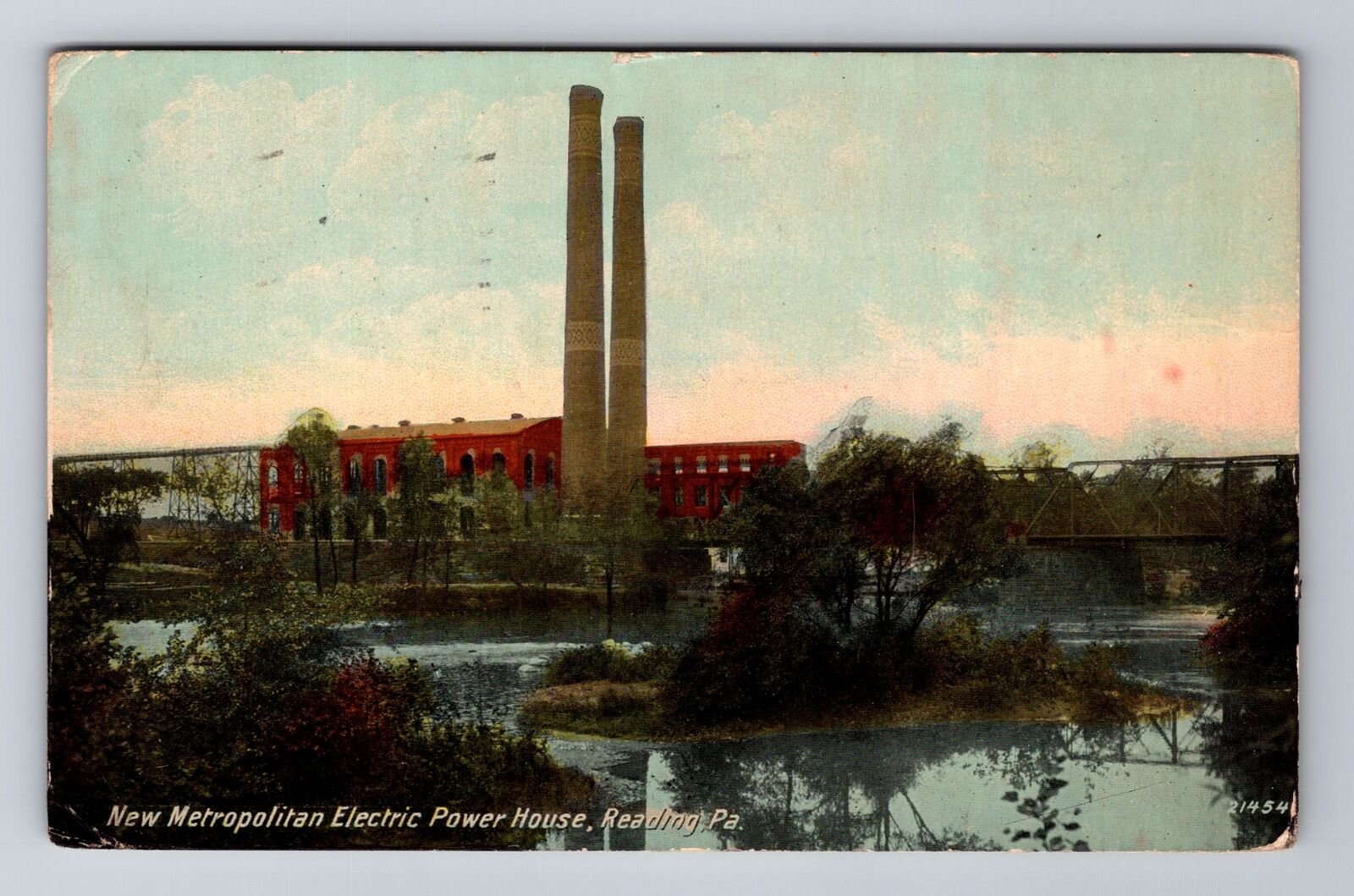 Reading PA-Pennsylvania, New Metropolitan Electric Power House, Vintage Postcard