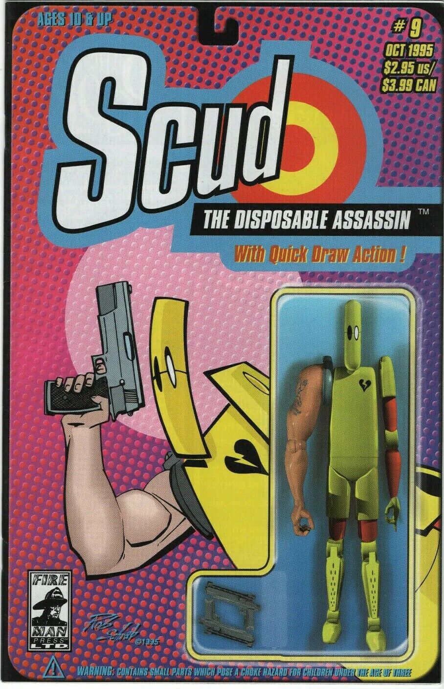 Scud The Disposable Assassin #9 1995 Fireman Press Comic 1st Action Figure Cover
