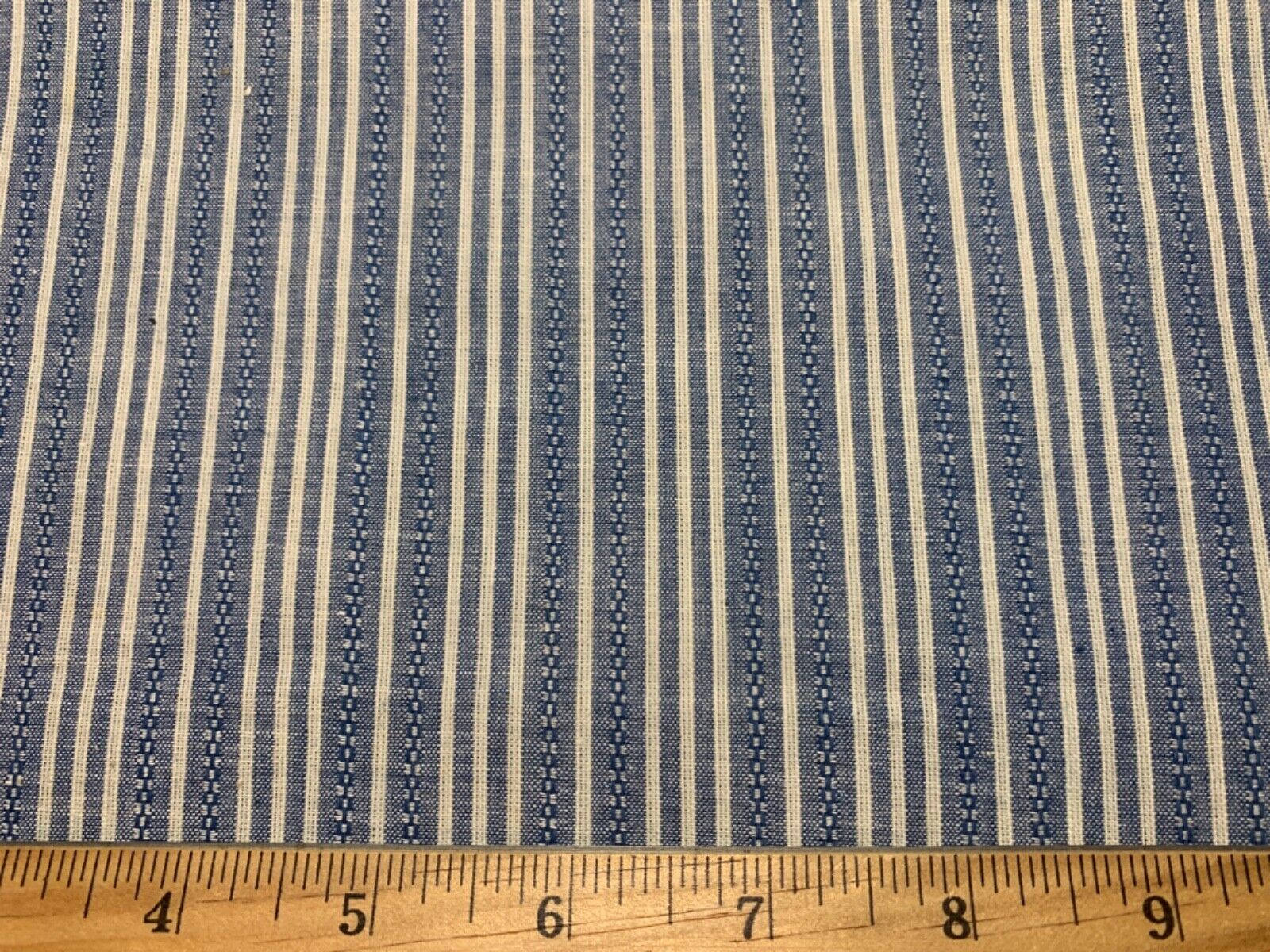 Antique Vintage Cotton Fabric Late 1800s Early 1900s Indigo Blue 1/2yd 25w