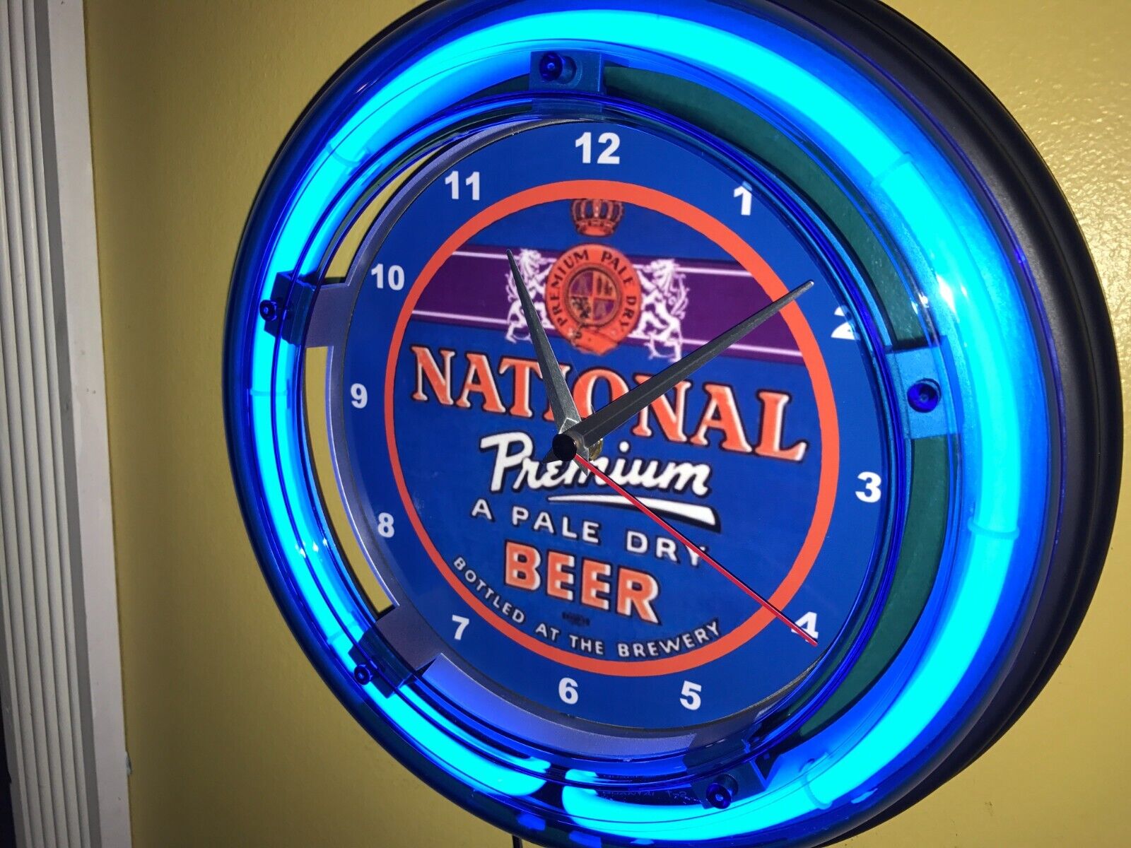 National Premium Beer Bar Man Cave Neon Wall Clock Advertising Sign
