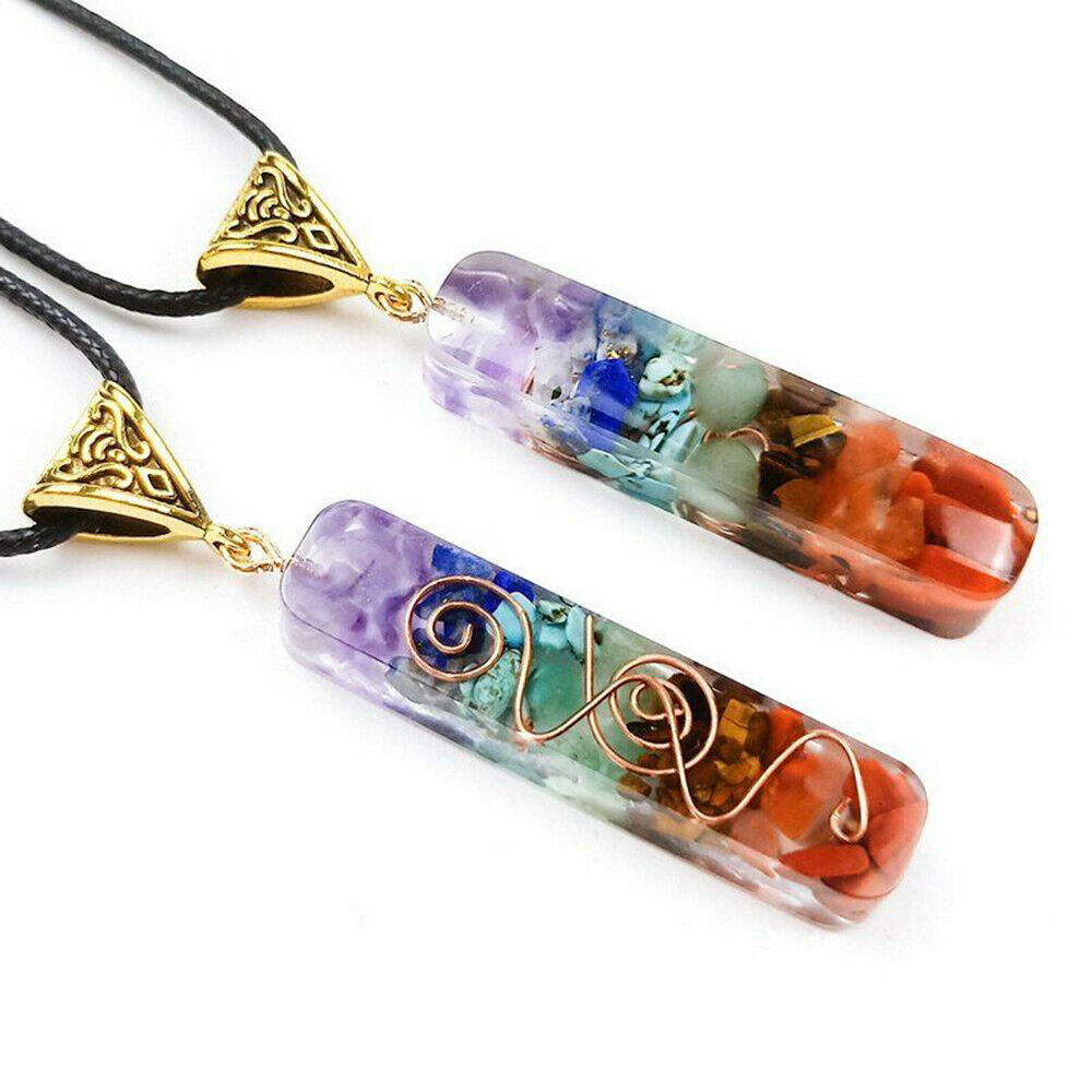 Natural Orgonite Stones Pendant Crystal Healing Chakra Energy Orgone Necklace