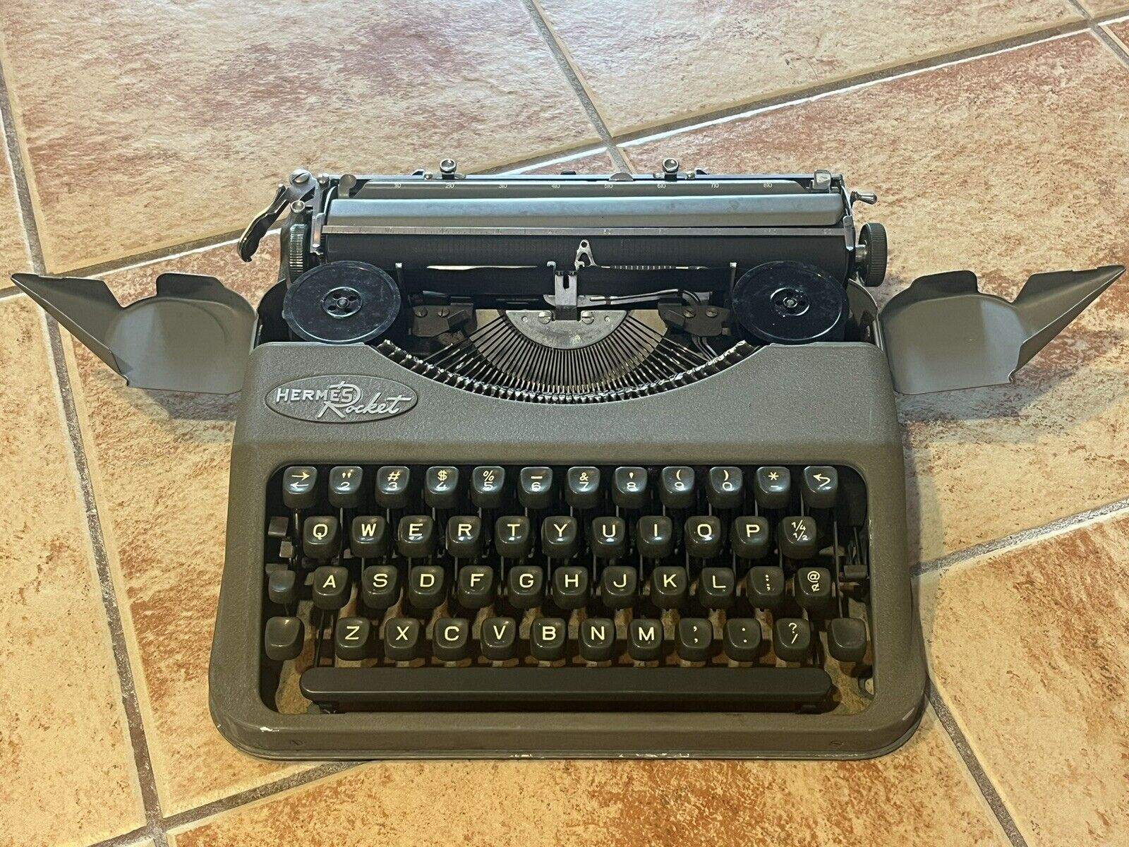 1950’s Hermes Rocket Portable Typewriter - Broken Case Handle