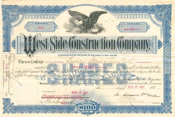 West Side Construction Co. - General Stocks