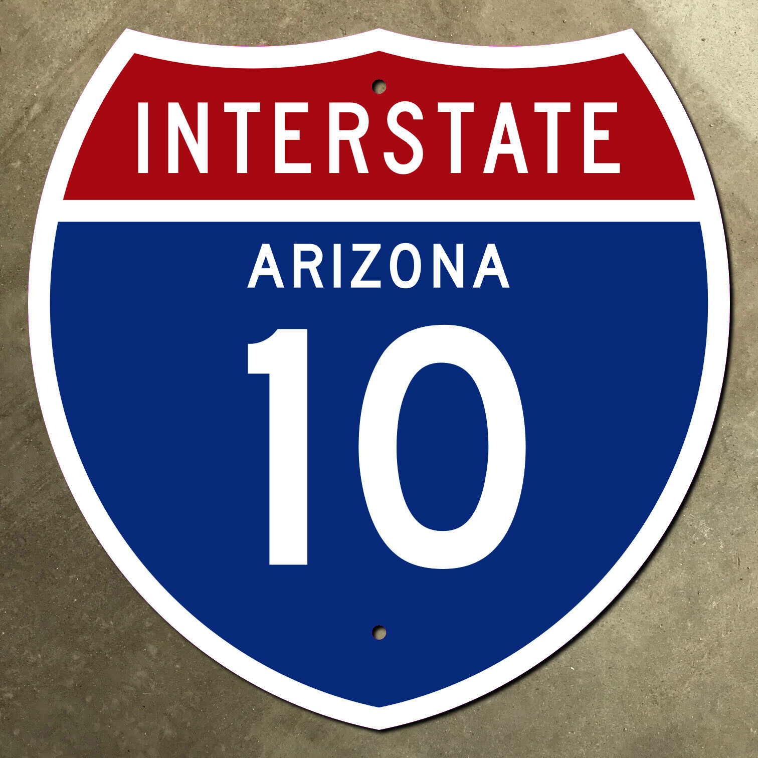 Arizona interstate route 10 Phoenix Tucson highway marker 1957 road sign 12x12