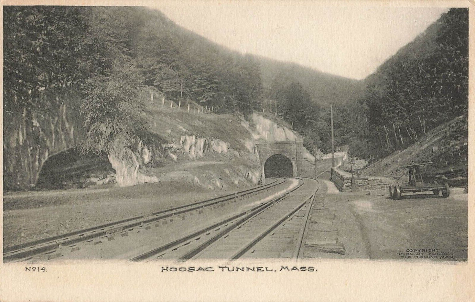 Postcard Western Massachusetts: The Hoosac Tunnel, Active Railroad Tunnel, c1905