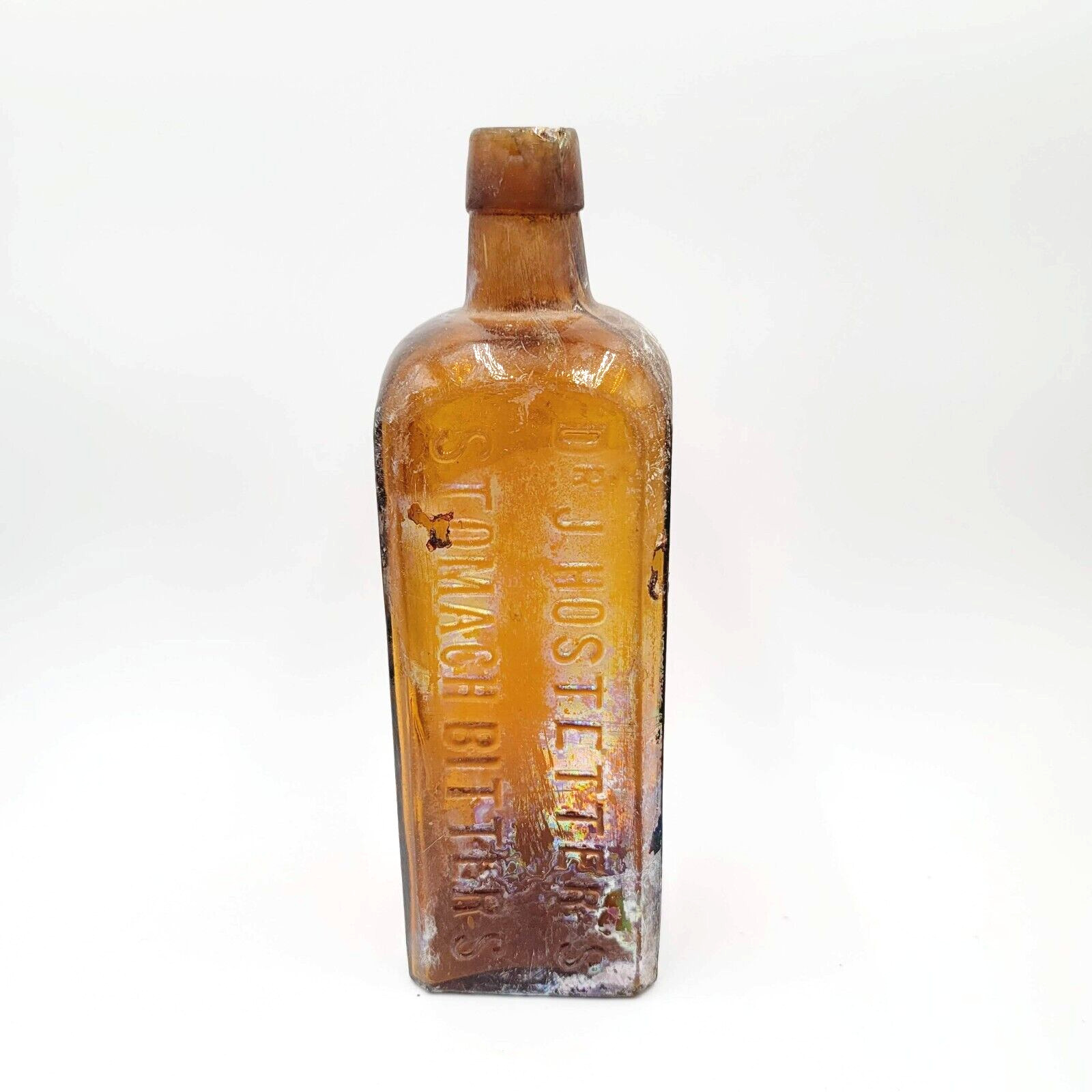 Antique Dr J Hostetters Stomach Bitters S MCKEE & CO 3 Bottle Amber 8.75\