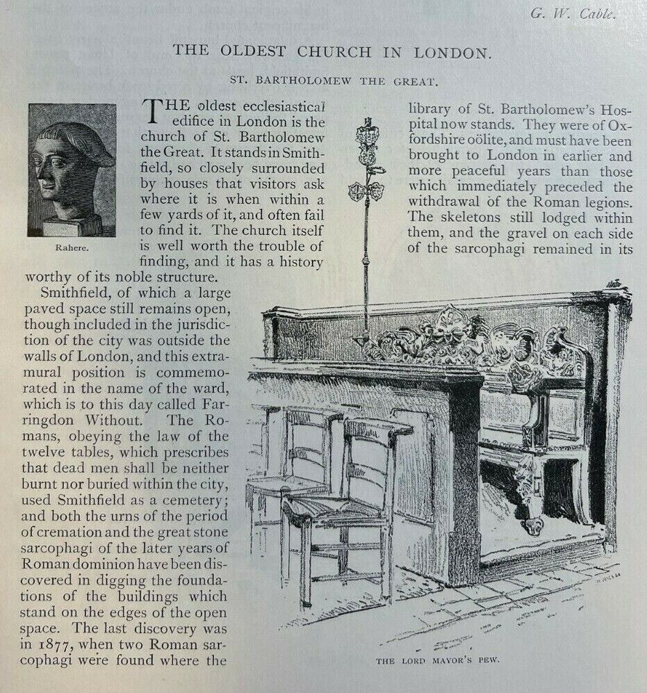 1887 St. Bartholomew\'s Church London England illustrated